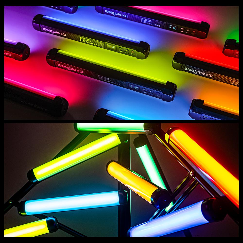 Weeylite K21 Портативный RGB-светильник со светодиодной трубкой, 8 Вт, заполняющий свет для фотографий 2500K-8500K