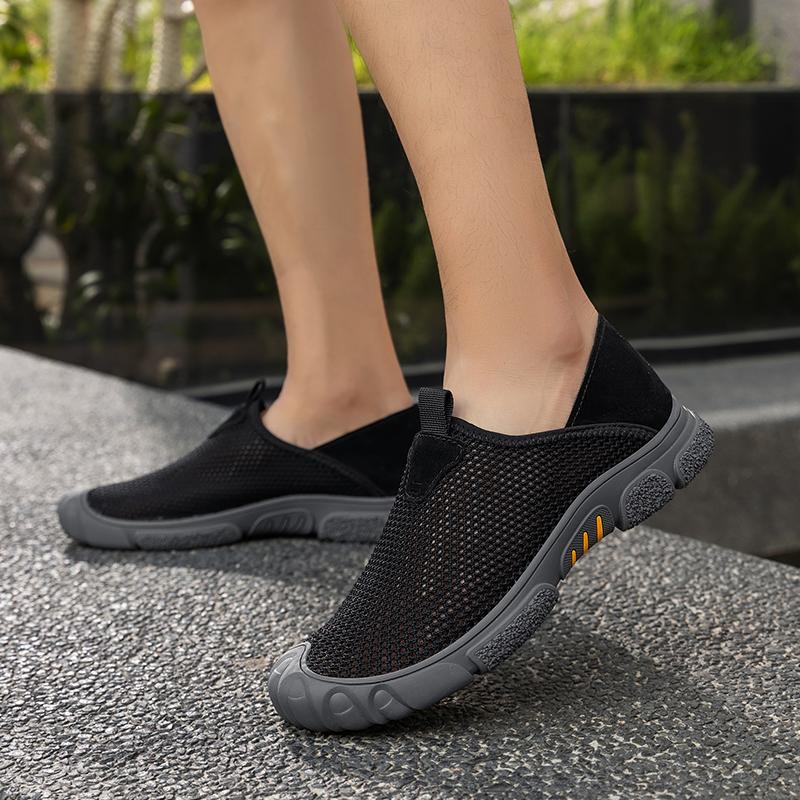 Мужские дышащие повседневные кроссовки с отверстиями, уличные повседневные сандалии, обувь для хайкинга, лето