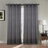 Pair of Double Curtains - Grey - 140x260 Cm - Linen Effect