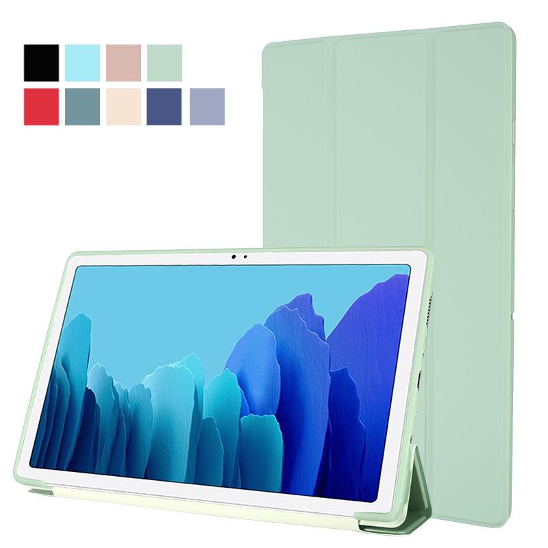 For Galaxy Tab A7 Magnetic Protective Case 10.4inch Leather Case T500 Tri-Fold T505 Sleep Mode TPU Soft