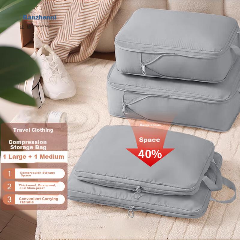 Banzheni Travel Toiletry Bag Storage Bag, down Jacket Compression Bag, Handheld Underwear And Clothes Organizer, Home Cotton Quilt Storage Bag