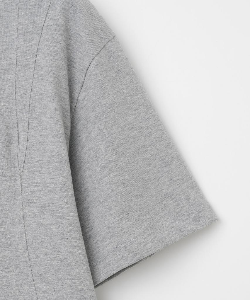 MILLO ARCHIVE Dainty Curve Detail T-Shirt [Melange Grey]
