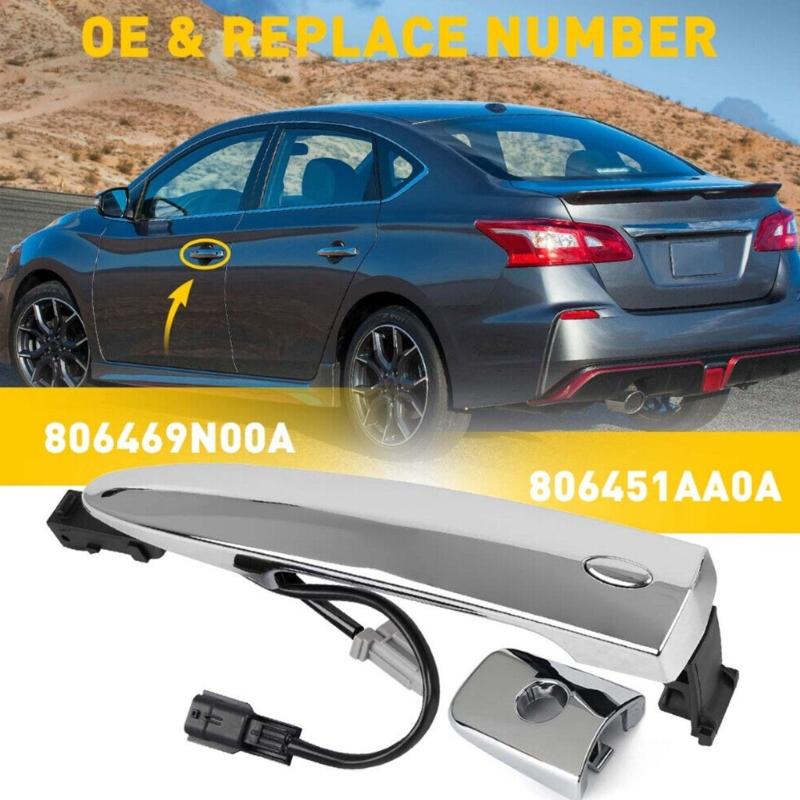 Передняя левая внешняя дверная ручка, крышка, защита от грязи, водонепроницаемый чехол, совместимый с Leaf 806469N00A 806451AA0A 12459871