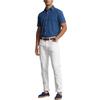 Polo Ralph Lauren однотонная рубашка с воротником-поло, однобортная, с коротким рукавом, мужские рубашки синего цвета MNPOWOV1N820630-410