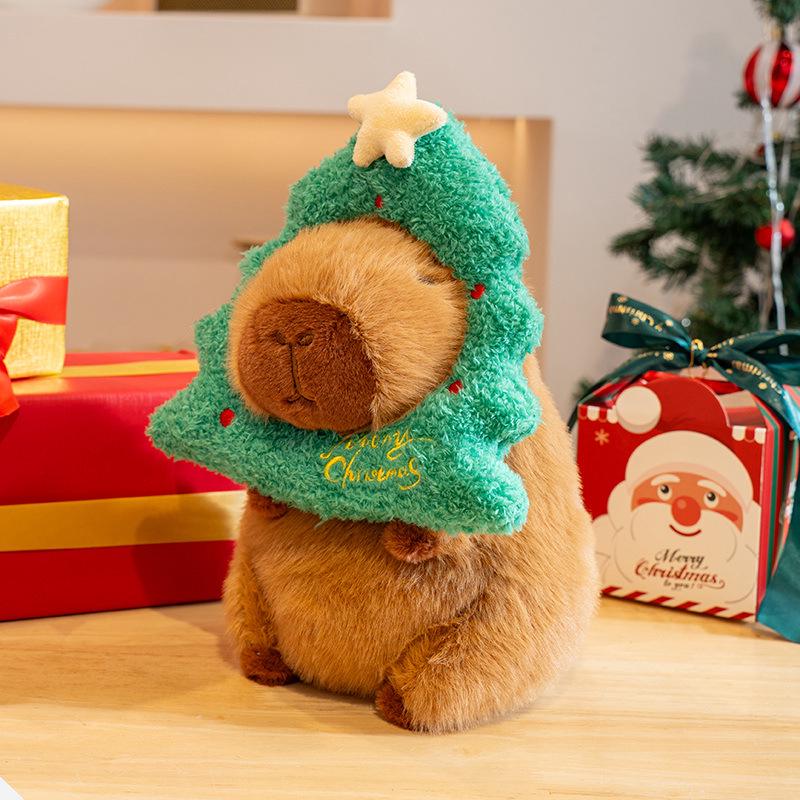 Christmas Capybara Plush Toy Doll with Accessories