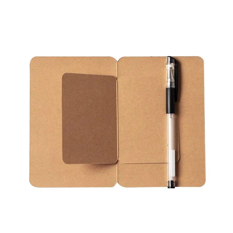 10 листов в стиле ретро, простая однотонная пустая складная пополам карта из крафт-бумаги, праздничная открытка на день рождения, пригласительная открытка, материал «сделай сам», бумага