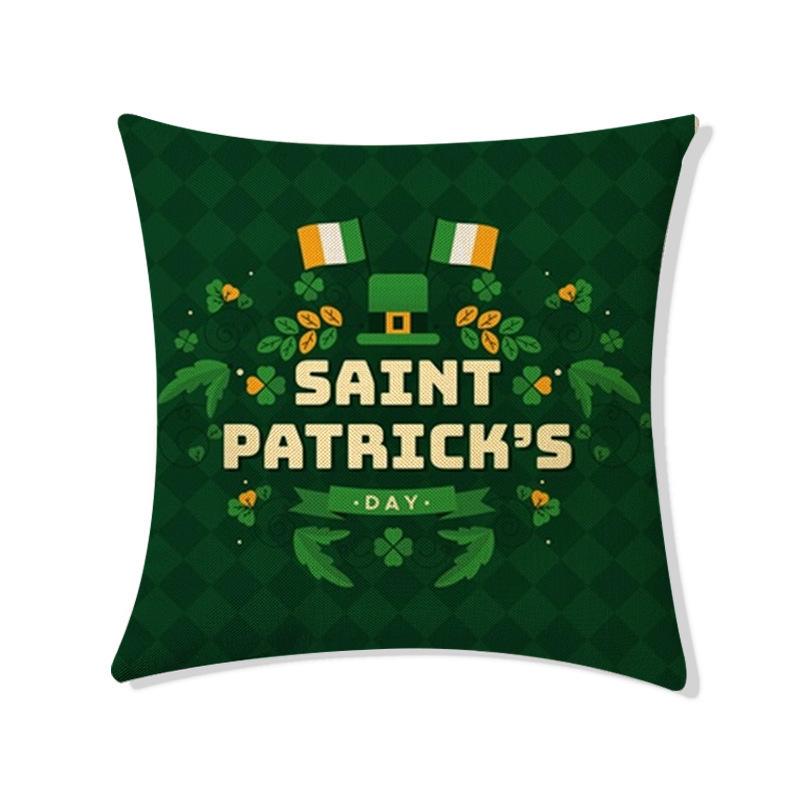 St. Patrick's Day Pillow Home Waist Pillow Four-leaf Clover Sofa Cushion Cover Pillow Cover