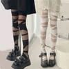 Ultrathin Women Spicy Girl Bandage Stripe Long Stockings Female Japanese Lolita Sexy Summer Cross Tube White Stockings