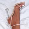 Spring and Summer Footwear Plus Size High Heel Sandals Rhinestone Sexy Square Toe Women's Shoes