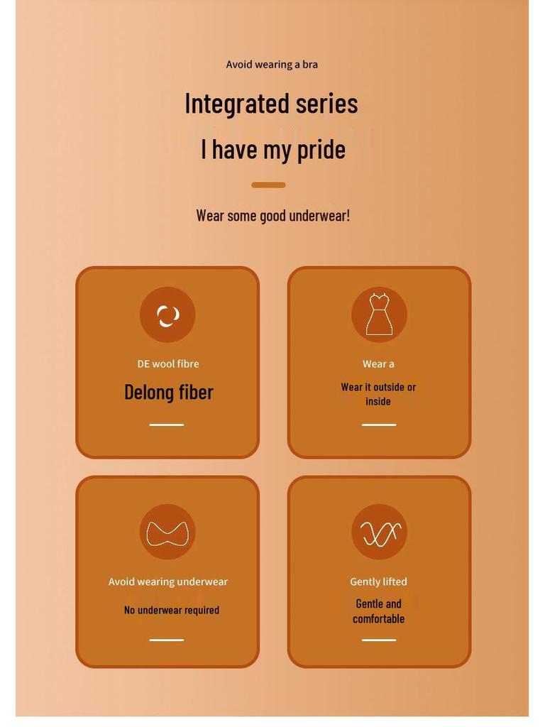 Women's German Velvet One-Piece Warm Vest Top with Built-in Bra for Autumn and Winter