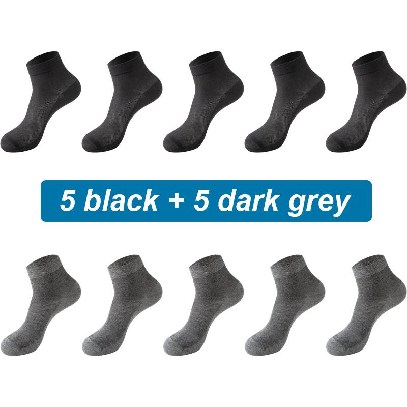 10 пар мужских сетчатых носков из органического хлопка, дышащие, новые черно-белые деловые носки, повседневные спортивные носки весна-лето для мужчин, высокое качество, большие размеры, EUR38-45