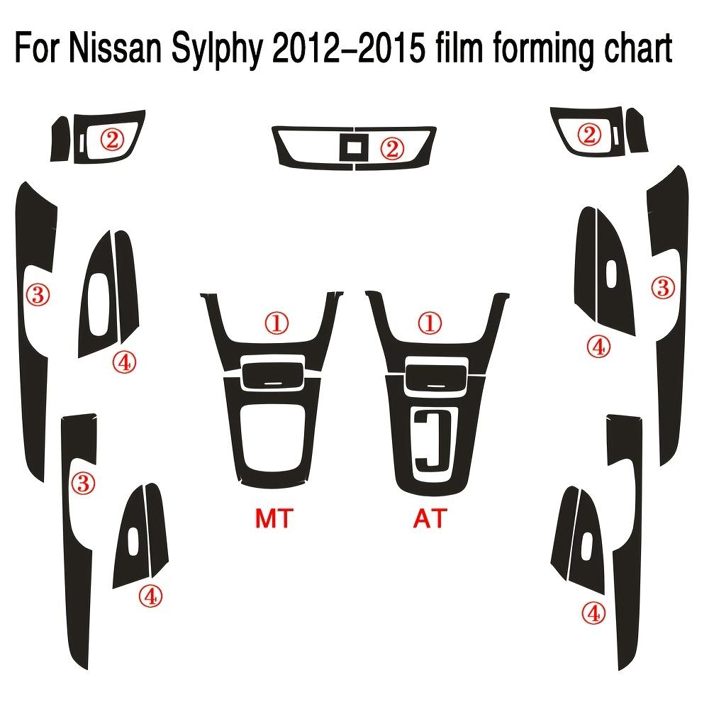 Для Nissan Sylphy Sentra B17 2012-2015 Внутренняя центральная панель управления Ручка двери Защитная пленка из углеродного волокна Аксессуар для автомобиля