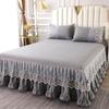 Твердое кружевное вышитое покрывало, защитный чехол для матраса, юбка-кровать из полиэстера, противоскользящая и пыленепроницаемая простыня с воланами по краям