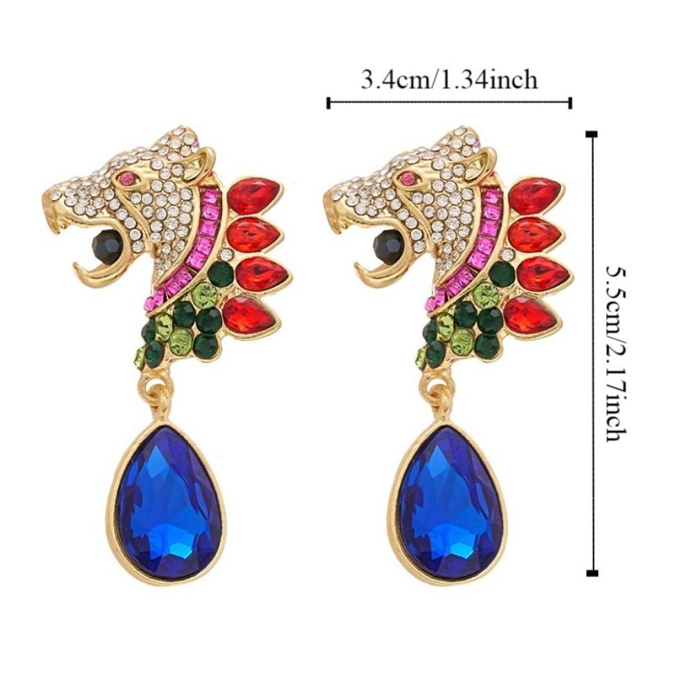 Преувеличенные овальные серьги-капли, винтажные серьги-гвоздики, серьги с леопардовым принтом и стразами, вечеринка