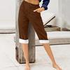 Fashion Pants For Women Solid Color Cotton Linen Fashion Loose High Waist Casual Cropped Pants