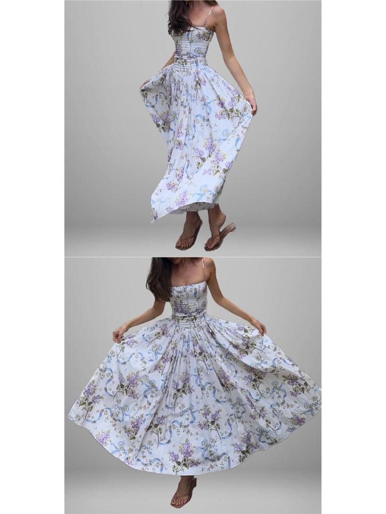 Европейско-американское женское ретро-платье на тонких бретельках в элегантном французском стиле