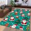 Christmas Santa and Tree Pattern Carpet for Home Decoration - Green Suitable for use as an anti-slip for living room bedroom sofas