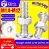 304 Stainless Steel Thin Flat Head Hexagon Screw and Nut Set M3 M4 M5
