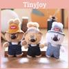 Denim Overalls Cute Hat Cartoon Bear Plush Toy Pendant Keychain For Bag Decor