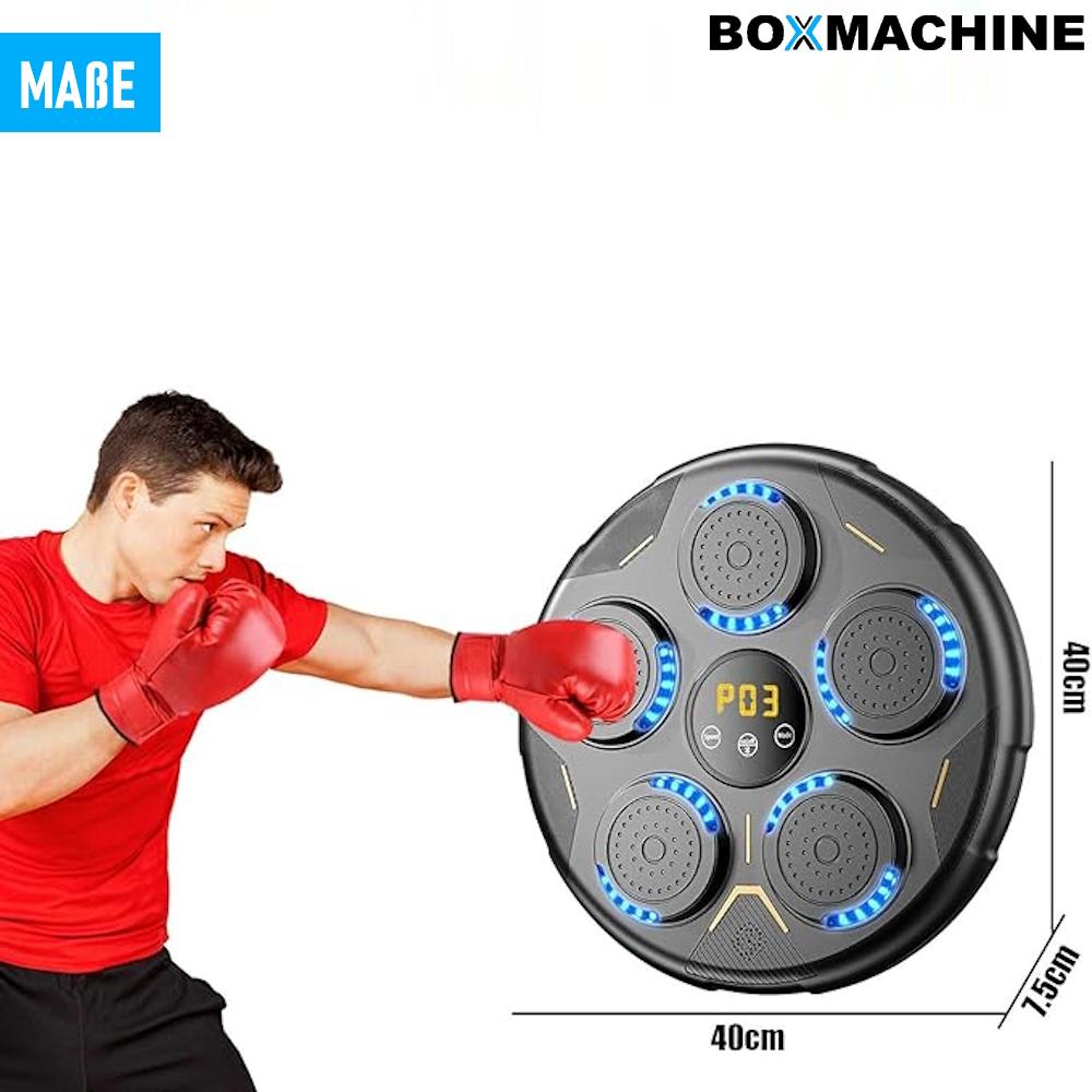 BOXMACHINE Boxmaschine LED Wand Boxtrainingsgerät Boxziel Musik Licht
