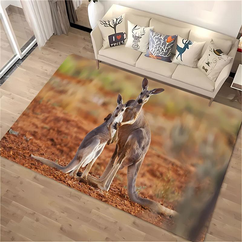 Australia Kangaroo 3D HD Area Carpet,Rugs for Living Room Tapete for Bedroom Sofa Kitchen Doormat Decor,Kid's Non-slip Floor Mat