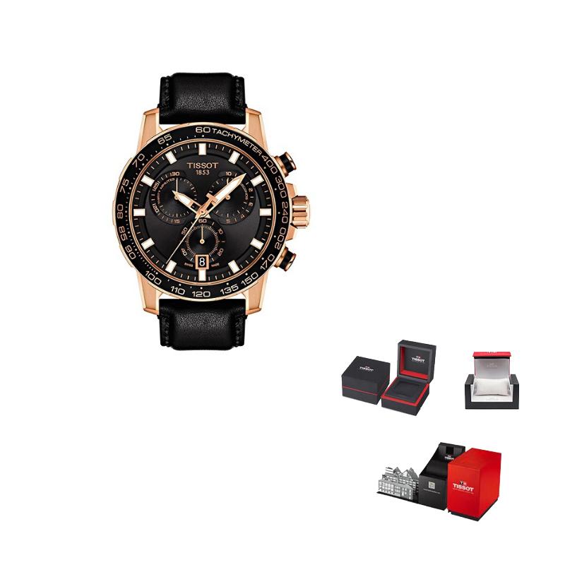Tissot Смелая Коллекция Мужские Часы с Кварцевым Механизмом Часы 45,5 мм Черный Циферблат Кожаный Ремешок T125.617.36.051.00