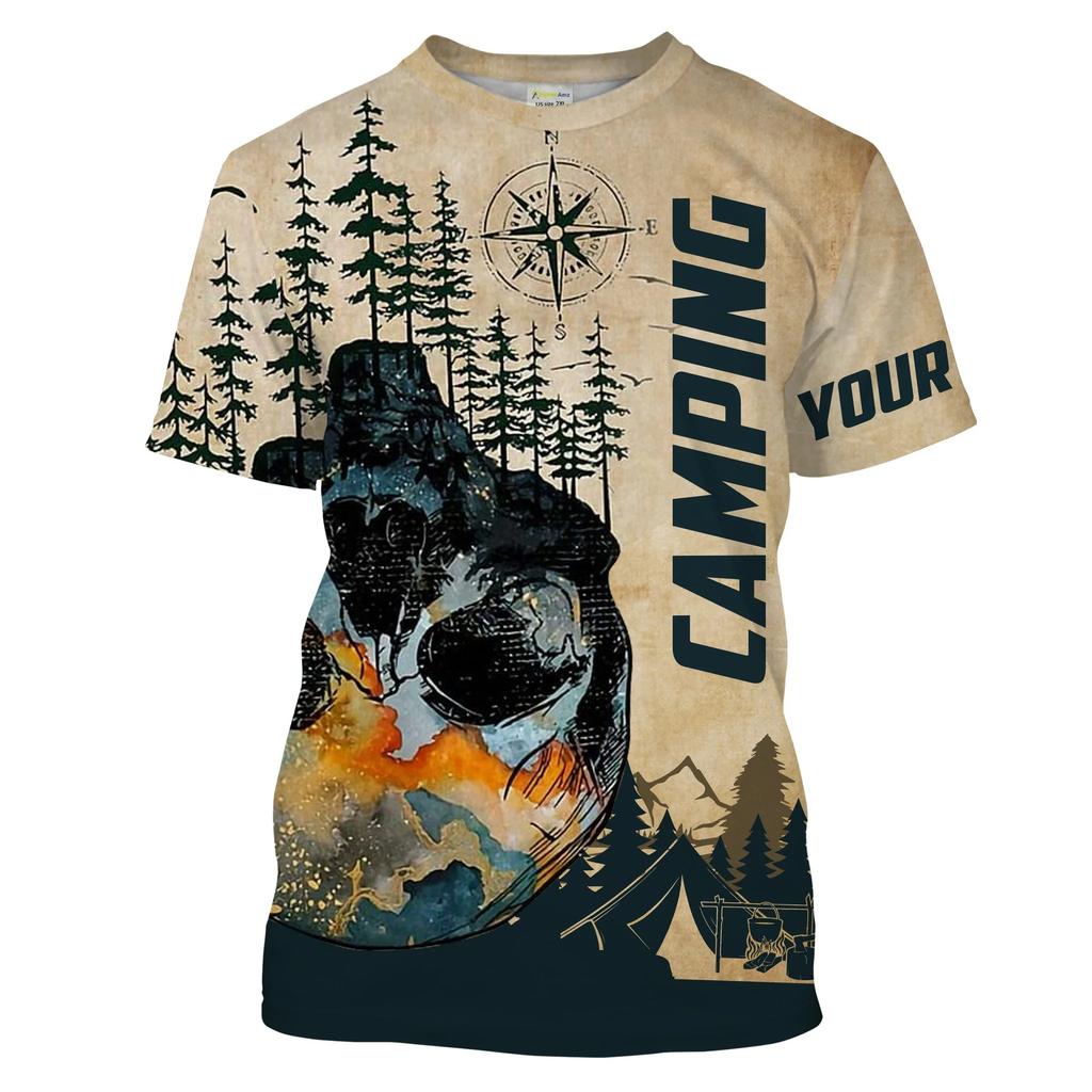 Новая футболка с короткими рукавами, топ с 3D-принтом и персонализированной круглой горловиной