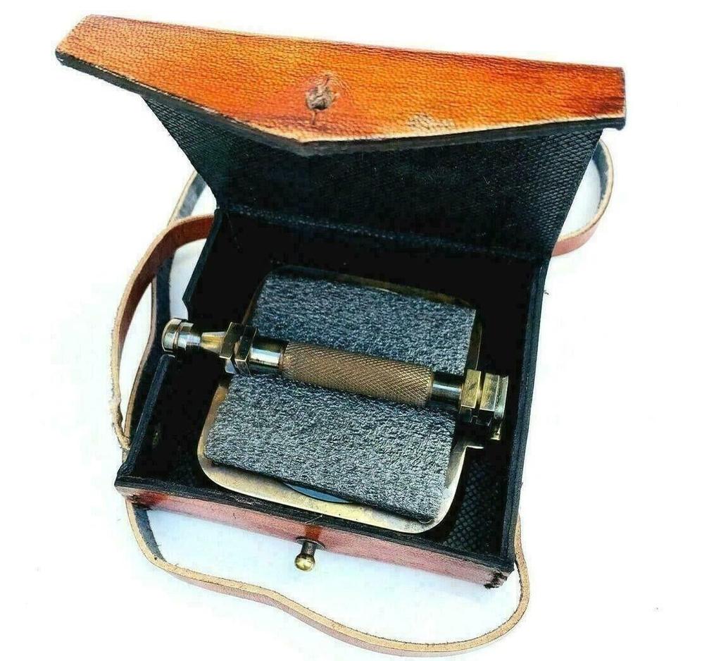 Увеличительное стекло Manifer из латуни с кожаным футляром для хранения, ручная работа, классический вид