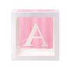 Balloon Box Reusable Clear Paper Box with Letter Stackable DIY Assembly 25 X 25cm Cube Box for Graduation Wedding Birthday Party Decor