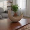 Moon Flowerpot Medium Beige Decorative Plant Cover