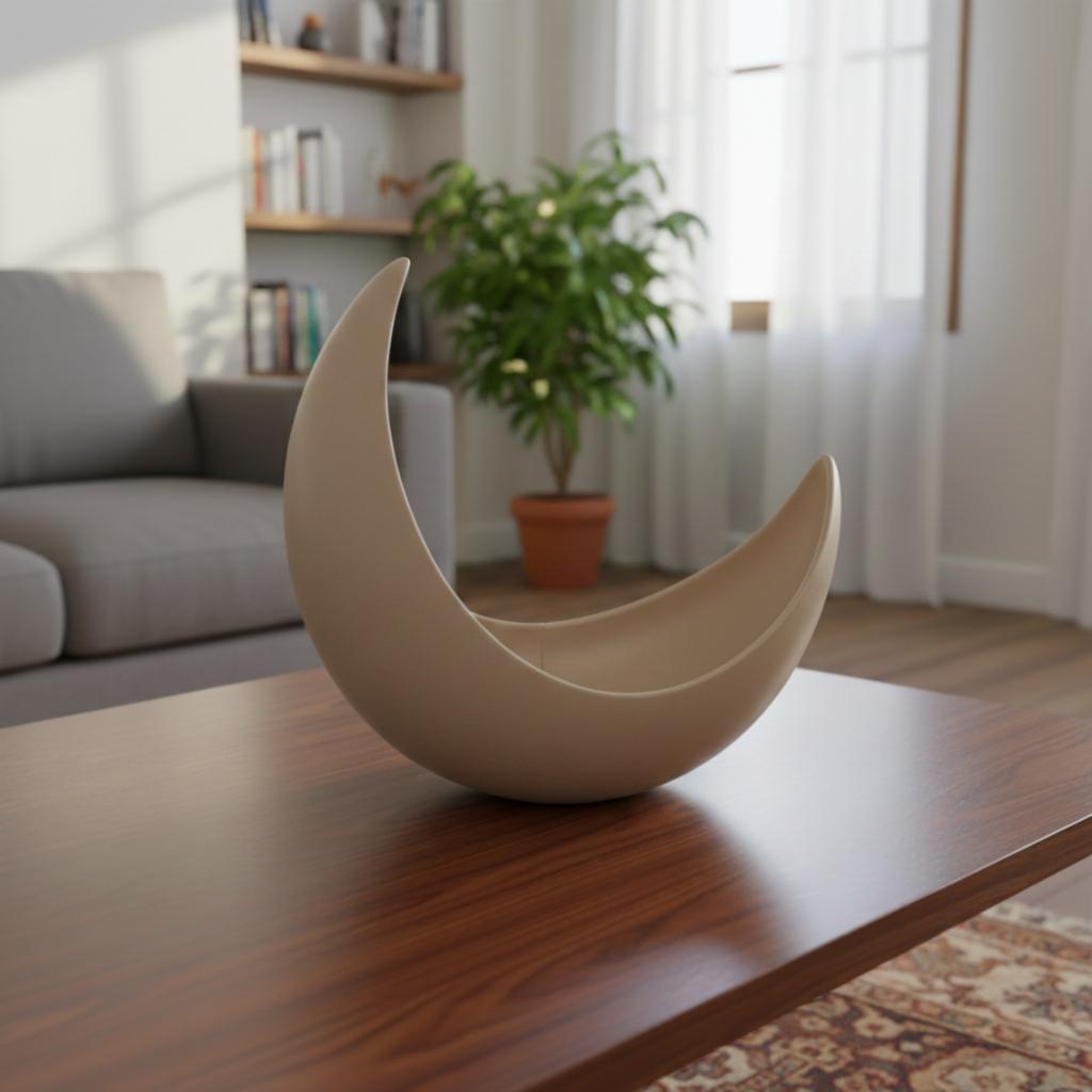 Moon Flowerpot Medium Beige Decorative Plant Cover