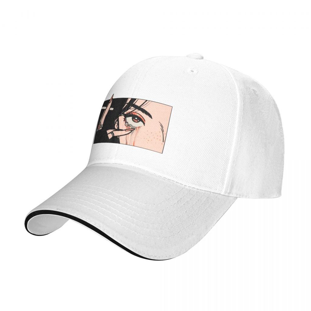 Crying Girl With Cigarette Baseball Cap Trucker Cap Anime Hat Women Unisex'S