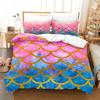 Colorful Fish Scales 3D Bedding Set Duvet Cover Set King Queen Twin Double Comforter Cover Set For Home and Decoration