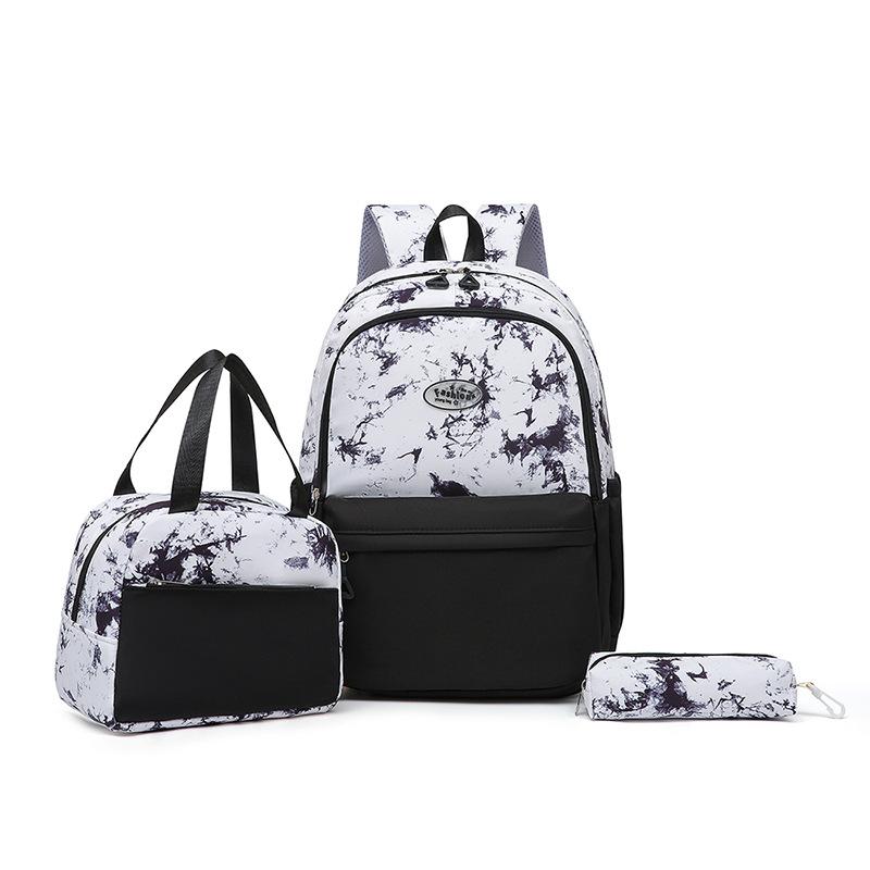 Schoolbag 1011 New Student School Bag Traditional Style Ink Casual Backpack Campus Large Capacity Color-Blocking Large Capacity Backpack