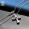 925 Sterling Silver Cross AAA Zircon Heart Necklace Jewelry