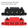 Bus Bar For Boat Truck RV Caravan Car Power Distribution Block 48V 250A DC M8 M10 Stud Electro Junction 5/16" 3/8" Studs 4 Ways Fuses4