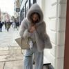 Womens Winter Faux Fur Hooded Jacket Loose Short Warm Streetwear Coat