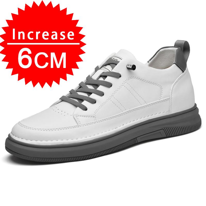 2024 Мужские кроссовки из натуральной кожи, увеличивающие рост, невидимые дышащие кроссовки, увеличивающие рост, 8/10 см, мужские повседневные модные кроссовки