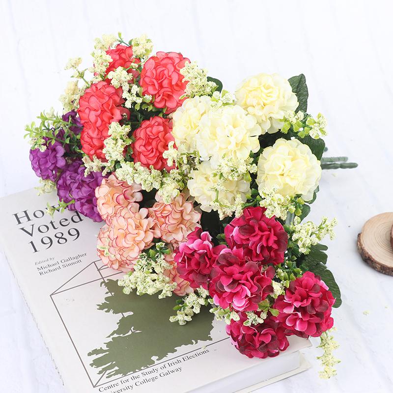 1 букет 5 головок гортензии шелковый цветок искусственный цветок держит цветы декор