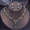 Fashion Pendants Necklace Earrings Sets for Women Flower Jewelry Set Bridal Wedding Choker Necklace Set Accessories