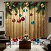 2 шт. Рождественская серия воздушных шаров с белым фоновым изображением занавеска для кабинета, кухни, гостиной, комнаты в общежитии, карман для штанги, верхнее окно