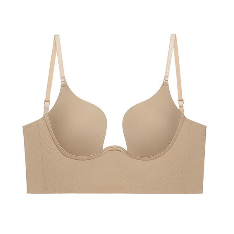 Бюстгальтер с открытой спиной и глубоким вырезом, сексуальный бюстгальтер с глубоким вырезом и глубоким вырезом, свадебный бюстгальтер с открытой спиной, невидимое бесшовное нижнее белье с глубоким U-образным вырезом