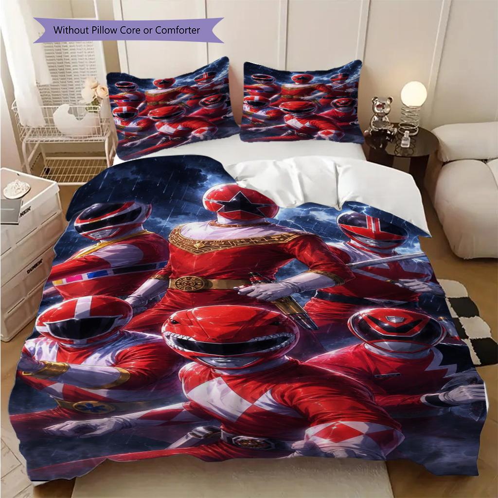 Power Rangers Set Vibrant Heroes Action Bedding 1 Duvet Cover 2 Pillowcase Without Core Bedding Set Soft And Comfortable