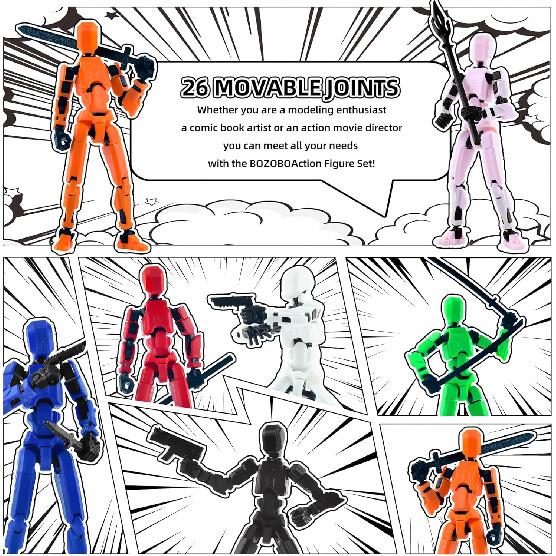 Already Assembled T13 Action Figure Accessories,T13 Multi-Jointed Movable,for Collectors Desktop Decorations T-13 Movability 3D Printed Toys