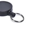 Badge Reel Pull Keychain Retractable Id Holder Security Card Clip Key Ring Black