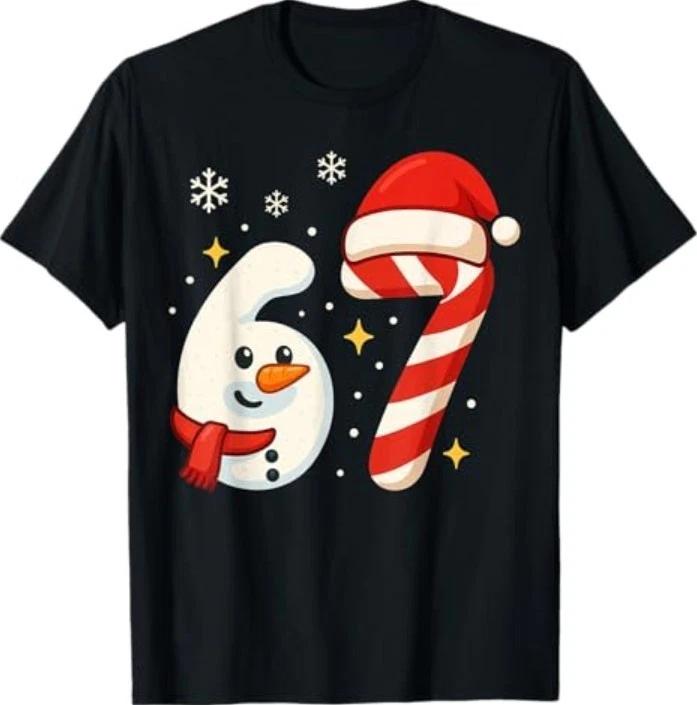 6 7 Meme Christmas Shirt 67 Six Seven Snowman T-Shirt
