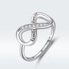 Infinite Love Opening Adjustable S925 Sterling Silver Ring Platinum Plated Forever Opening Rings