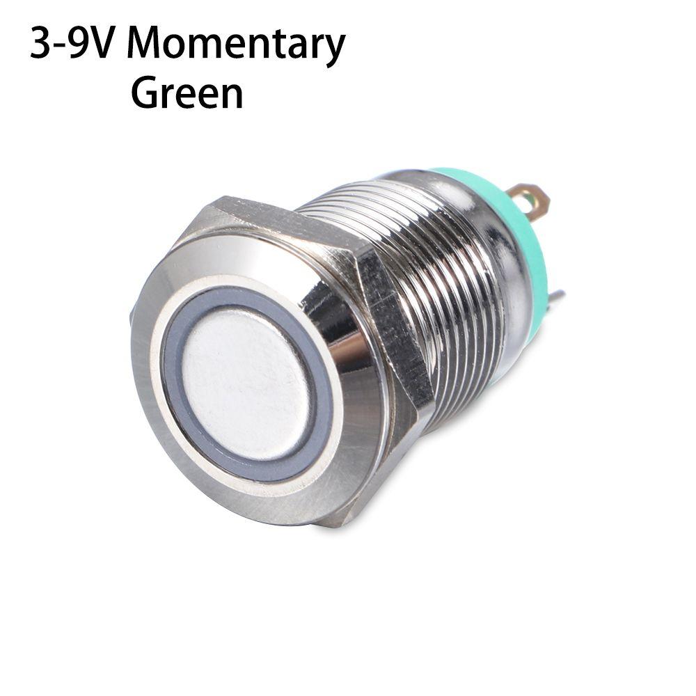 Waterproof Push 3V 5V 9V 12V 24V 110V 220V LED 12mm Metal Button Switch Momentary/Latching