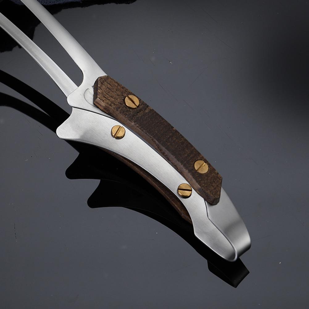 Щипцы для гриля и барбекю из нержавеющей стали 304, термостойкие щипцы для приготовления пищи с деревянной ручкой, зажим для стейков, принадлежности для пикника, походов, кемпинга