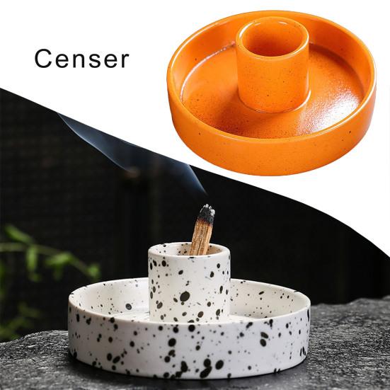 Горелка, держатель для ароматических палочек, керамическая чаша ручной работы с улавливателем золы, прочный уникальный дизайн, прочный поднос для благовоний